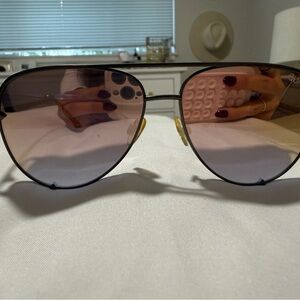 Quay Australia Black and Pink Aviator Sunglasses